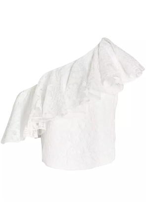 Giambattista Valli one-shoulder lace blouse - White