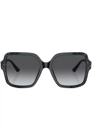 Jimmy Choo Eyewear glitter-embellished square-frame sunglasses - Black