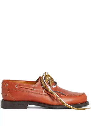 DSQUARED2 x Magliano leather boat shoes - Brown