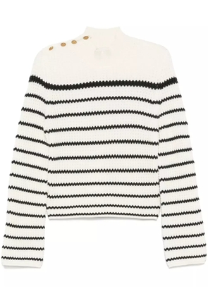 Forte Forte high-neck striped sweater - White