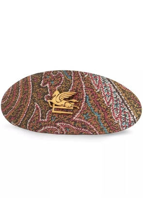 ETRO paisley-print silk hair clip - Brown