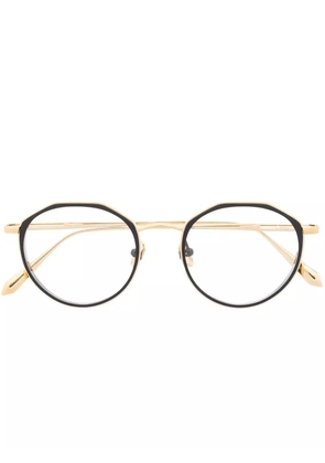 Linda Farrow Cesar round-frame etched glasses - Gold
