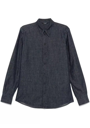 Dolce & Gabbana logo-patch shirt - Blue