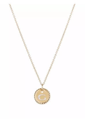 David Yurman 18kt yellow gold Initial G diamond charm necklace