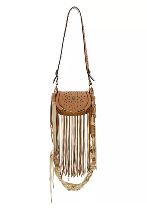 Roberto Cavalli studded fringe shoulder bag - Brown