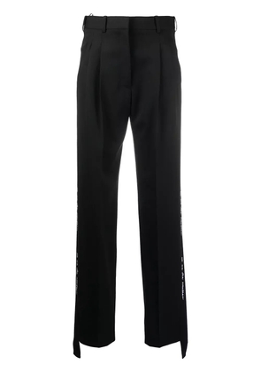 Stella McCartney tape detail straight trousers - Black