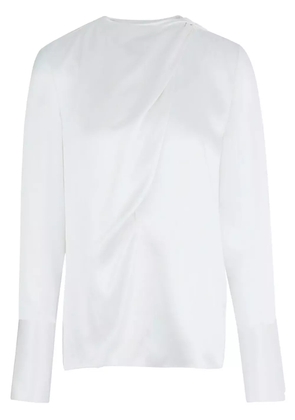 Ports 1961 Draped Scarf-Like silk top - White
