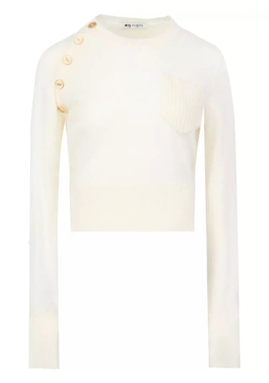 Ports 1961 logo-button wool jumper - Neutrals