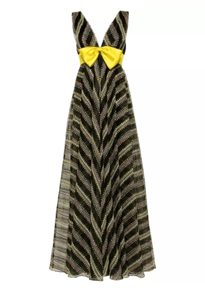 Gemy Maalouf striped sleeveless gown - Yellow