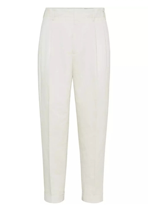 Brunello Cucinelli gabardine trousers - White