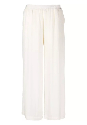 Gold Hawk wide-leg velvet trousers - White