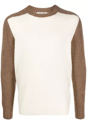 Fileria colour-block crew-neck jumper - White