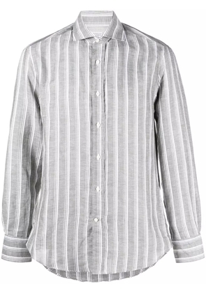 Brunello Cucinelli Brunello Cucinelli Mens Shirt In Green & White - Grey