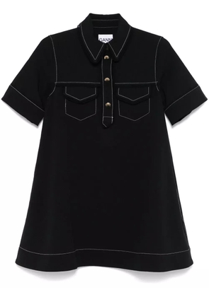 GANNI crepe mini dress - Black