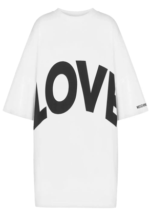 Moschino logo-print cotton dress - White