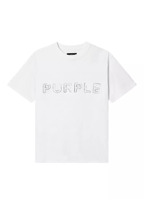 Purple Brand crystal-embellished cotton T-shirt - White