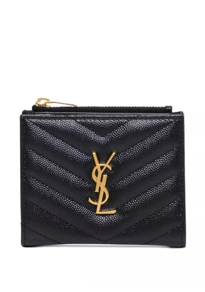 Saint Laurent Cassandre quilted logo wallet - Black