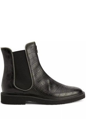 Giuseppe Zanotti Jaky crocodile-effect leather Chelsea boots - Black