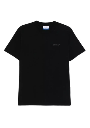 Off-White logo-embroidered cotton T-shirt - Black