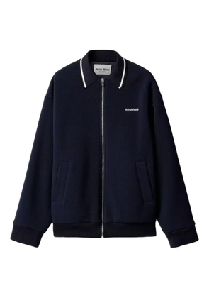 Miu Miu bonded-seams piqué bomber jacket - Blue