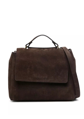 Orciani logo-detail suede tote bag - Brown