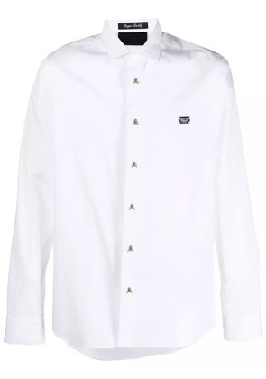 Philipp Plein chest logo-plaque detail shirt - White