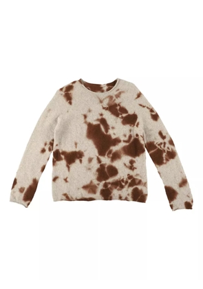 Suzusan tie-dye crew-neck sweater - White