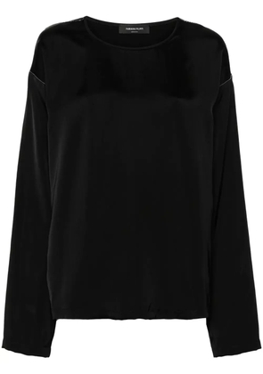 Fabiana Filippi beaded-trim crepe top - Black