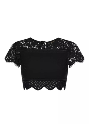 Roberto Cavalli scalloped cropped top - Black