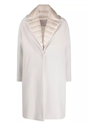 Herno layered wool-blend and quilted coat - Neutrals