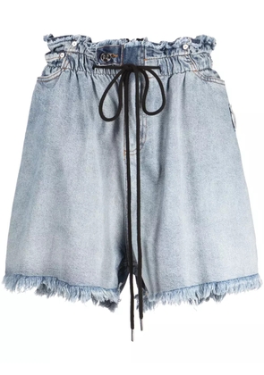 Natasha Zinko drawstring denim shorts - Blue