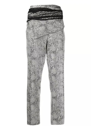 Y/Project high-waisted python-effect trousers - Black