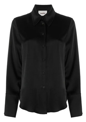 Nanushka Mandine satin long-sleeved shirt - Black
