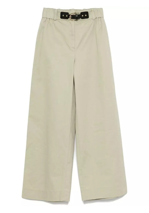 Maje embossed-logo trousers - Green