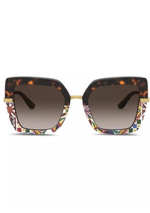 Dolce & Gabbana Eyewear printed square-frame sunglasses - Brown