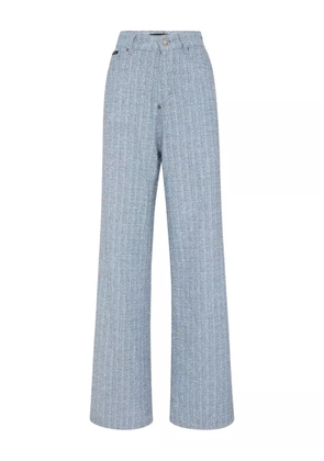 Philipp Plein tweed wide-leg jeans - Blue