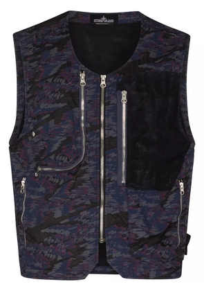 Stone Island Shadow Project abstract-print utility gilet - Purple