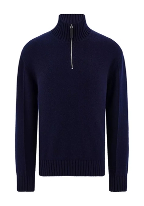 Ferragamo high neck ribbed pullover - Blue