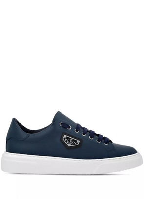 Philipp Plein Lo-Top calf leather trainers - Blue