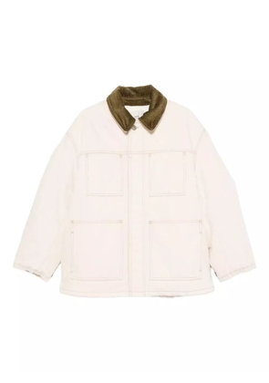 AMI Paris corduroy-collar pocket jacket - White