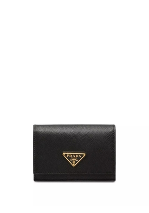 Prada triangle-logo leather cardholder - Black