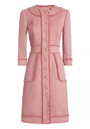 Dolce & Gabbana DNA frayed-edge midi dress - Pink