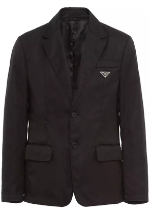 Prada logo-plaque single-breasted blazer - Black