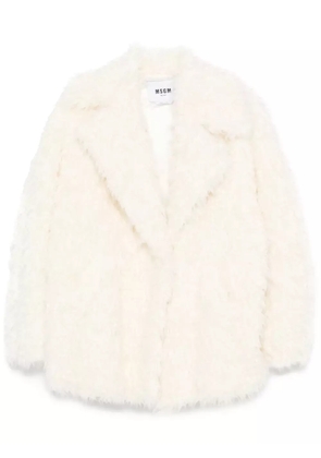 MSGM faux-fur coat - White