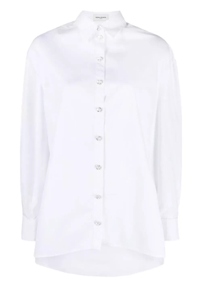 Sonia Rykiel crystal-buttons poplin shirt - White