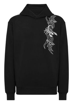 Philipp Plein logo-print crystal-embellished hoodie - Black