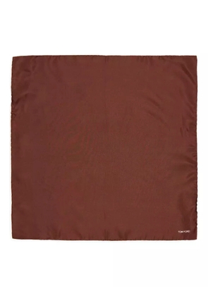 TOM FORD satin pocket square - Brown