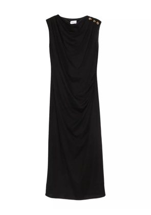Marella button draped dress - Black