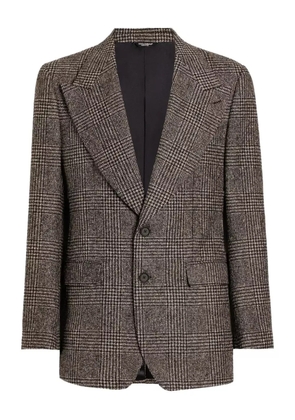Dolce & Gabbana check-pattern buttoned-up blazer - Brown