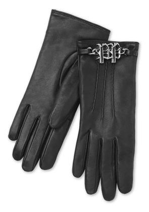 Philipp Plein logo-plaque nappa-leather gloves - Black
